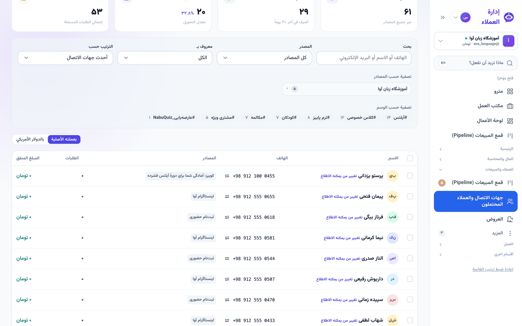 رابط «تغيير من يمكنه الاطلاع» بجانب كل اسم